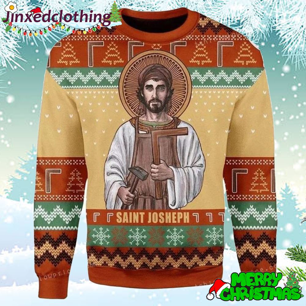 Merry Christmas Saint Joseph The Worker Ugly Sweater 